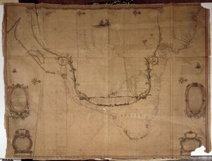 Ms 1288 f.25 Brasilian kartta, Dutch Marine Mapsista, 1637